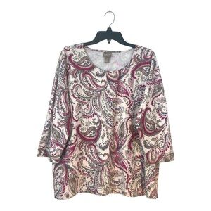 Chico's Polyester Paisley Blouse Tops for Women Size 3